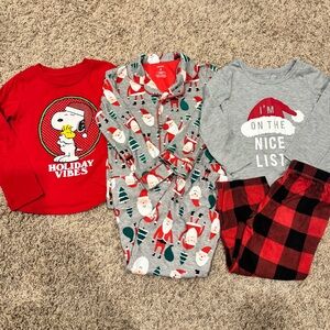 🎄 CARTERS++ Christmas Pajama 5pc Bundle for Kids – Size 4 – Good Condition 🎄